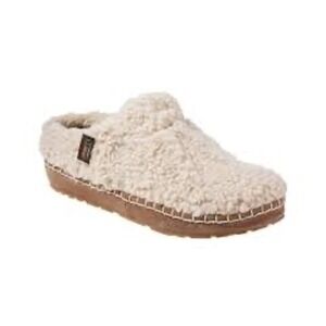 L.L. Bean Cozy slipper slides cream tan women's size 9 casual Sherpa  Winter